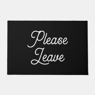Funny Introvert "Please Leave" Quote Simple Doormat