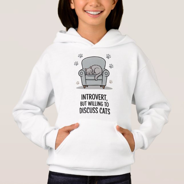 Funny Introvert Quote With Sleeping Grey Cat (Front)