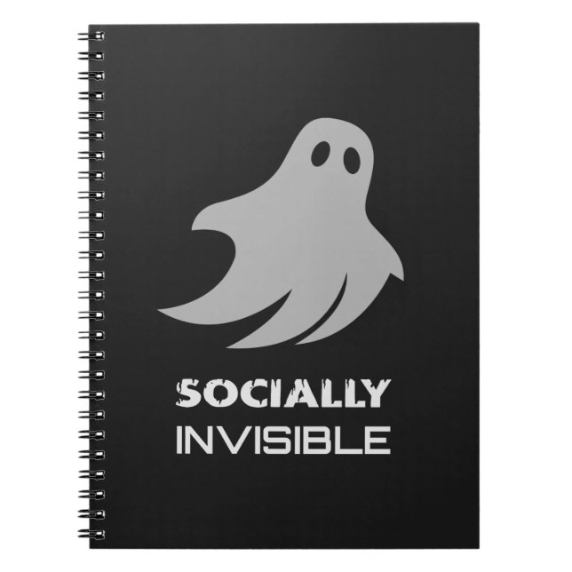 Funny Introvert Spooky Ghost Notebook (Front)