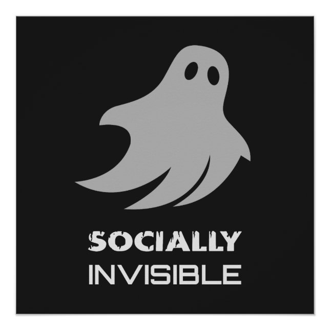 Funny Introvert Spooky Ghost Poster (Front)