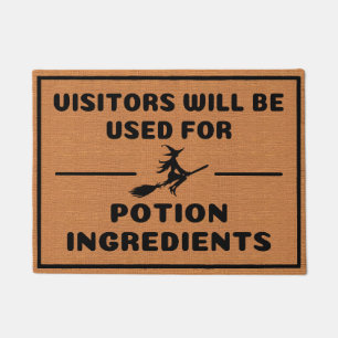 Funny Introvert Witch Humour Brown Minimalist Doormat