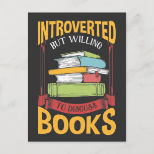 Funny Introverted Book Reader Library Enthusiast Postcard