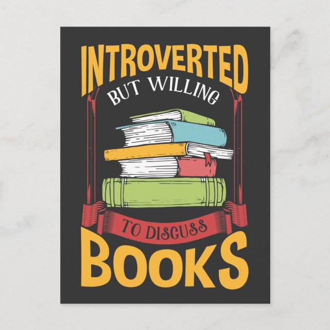 Funny Introverted Book Reader Library Enthusiast Postcard (Front)