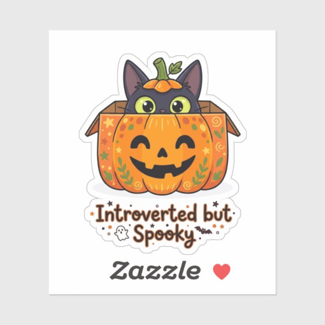 Funny Introverted but Spooky Black Cat Pumpkin  (Sheet)