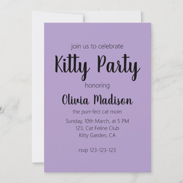 Funny Invitation | cat mum (Front)