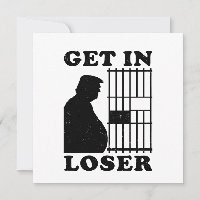 Funny Invitation Loser Trump for Prison Flat Card (Front)