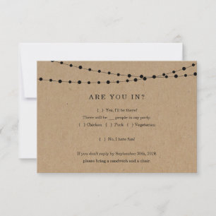 Funny Invitation Reply Card Insert - Rustic Kraft