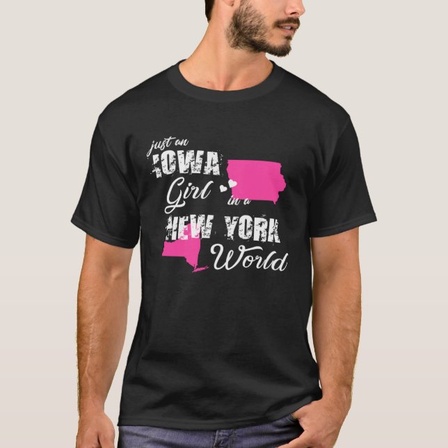 Funny Iowa Shirts Just an Iowa girl in a New York (Front)