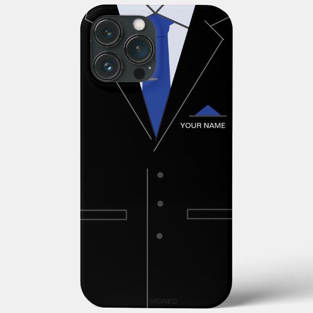 Funny iPhone Case Personalised Name Business Suit (Back)