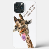 Funny iPhone Case with Playful Giraffe Custom Text