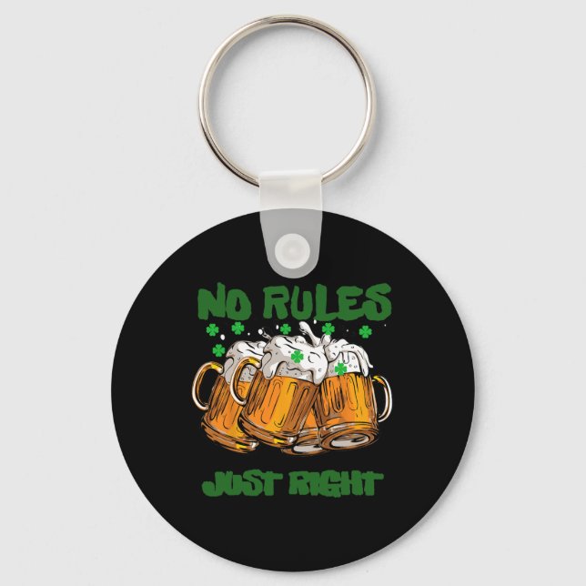 Funny Ireland Irish 4 Leaf St Paddys  Key Ring (Front)