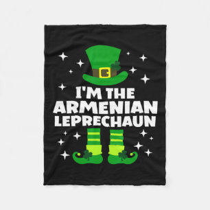 Funny Irish Armenian Leprechaun St Patricks Day Ir Fleece Blanket