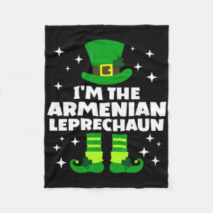 Funny Irish Armenian Leprechaun St Patricks Day Ir Fleece Blanket