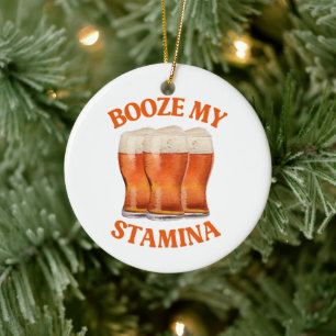 FUNNY IRISH BEER CERAMIC ORNAMENT