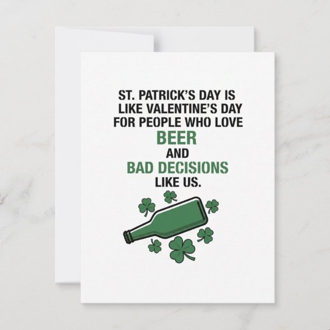 Funny Irish Beer Greeting Card (Front)