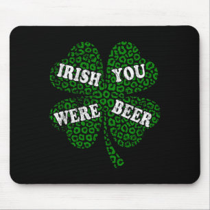 Funny irish beer shamrock cheetah st.patrick's day mouse pad