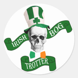 Funny Irish bog trotter Classic Round Sticker