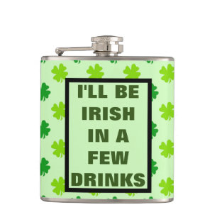 Funny Irish Drinking Humour Quote Booze Whiskey Fl Hip Flask