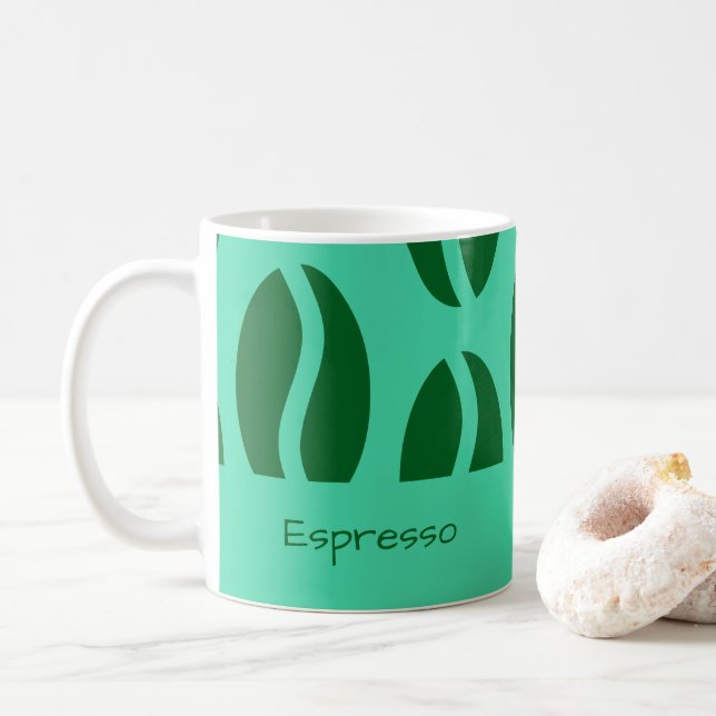 Funny Irish Green Coffee Bean St Patricks Day Mug (With Donut)