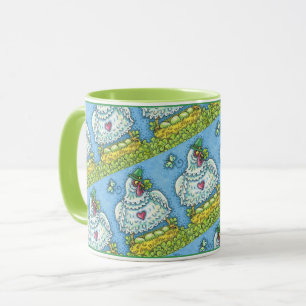 FUNNY IRISH HEN, GREEN EGGS AND SHAMROCKS CUTE MUG