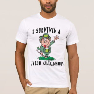 Funny Irish - I Survived A Irish Childhood T-Shirt