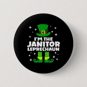 Funny Irish Janitor Leprechaun Happy St Patricks D 6 Cm Round Badge