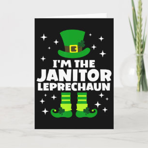 Funny Irish Janitor Leprechaun Happy St Patricks D Card