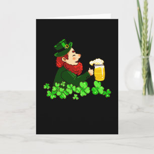 Funny Irish Leprechaun Drawing Card