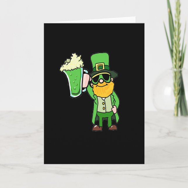 Funny Irish Leprechaun Drawing Card (Front)