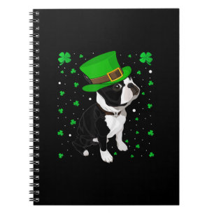 Funny Irish Leprechaun Hat Boston Terrier Notebook