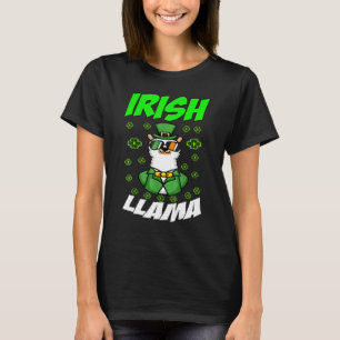 Funny Irish Llama Alpaca Face Cute St Patrick Day T-Shirt