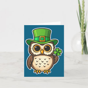 Funny irish owl st patrick's day lucky charm card
