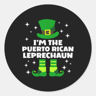Funny Irish Puerto Rican Leprechaun St Patricks Da Classic Round Sticker