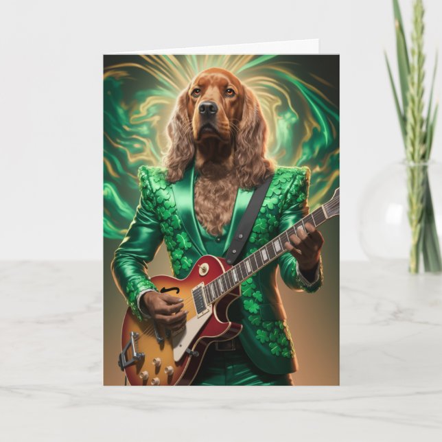 Funny Irish Setter Rock Star Card (Front)