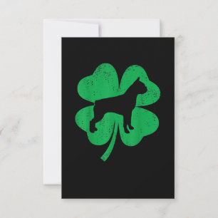 Funny Irish Shamrock Leaf Boston Terrier RSVP Card