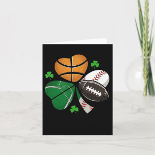 Funny Irish Sports Shamrock Baseball Basketball Fo Card