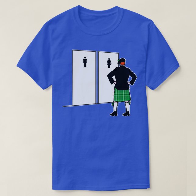 Funny Irish St Patricks Day Kilt Ireland Toilet T-Shirt (Design Front)