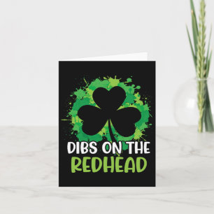 Funny Irish St Patricks Day Shamrock Dibs On The R Card