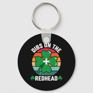 Funny Irish St Patricks Day Shamrock Dibs On The R Key Ring