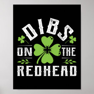 Funny Irish St Patricks Day Shamrock Dibs On The R Poster