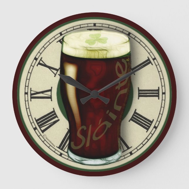 Funny Irish Stout Wall Clock (Front)