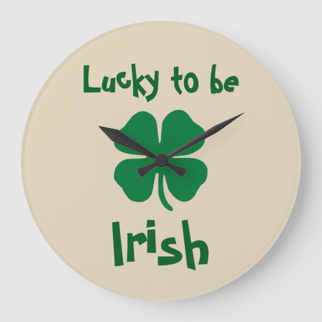 Funny Irish Theme Novelty Wall Decor Large Clock (Front)