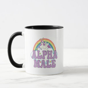 Funny Ironic Alpha Male Unicorn Rainbow Magical  Mug