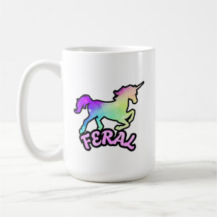 Funny Ironic Feral Unicorn Rainbow Mug