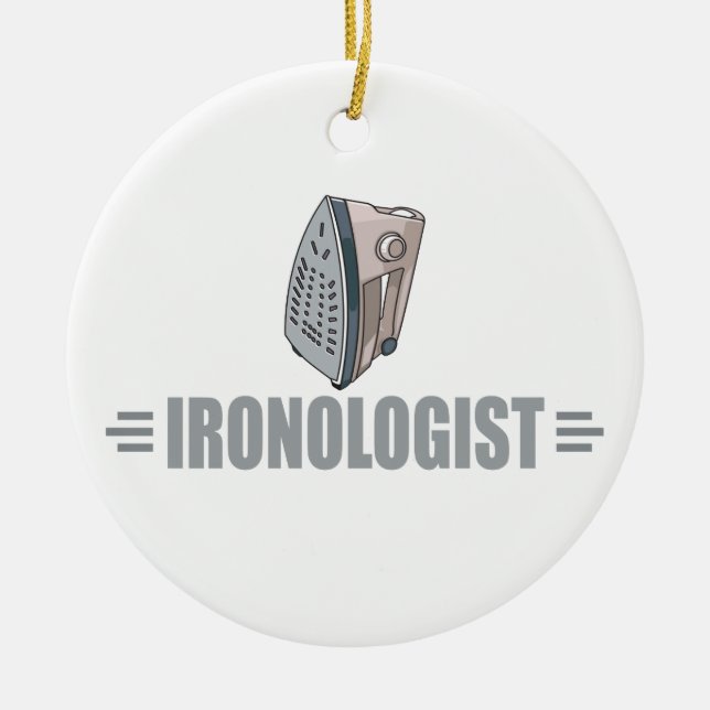 Funny Ironing Ceramic Ornament (Front)