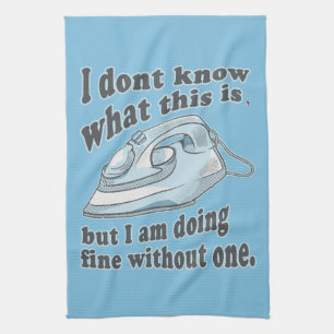 Funny ironing design I hate ironing Tea Towel