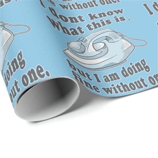 Funny ironing design I hate ironing Wrapping Paper (Roll Corner)