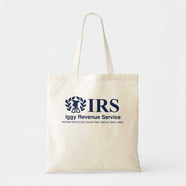 Funny IRS Iggy Revenue Service Italian Greyhound Tote Bag (Front)