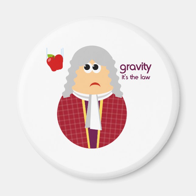Funny Isaac Newton Magnet (Front)