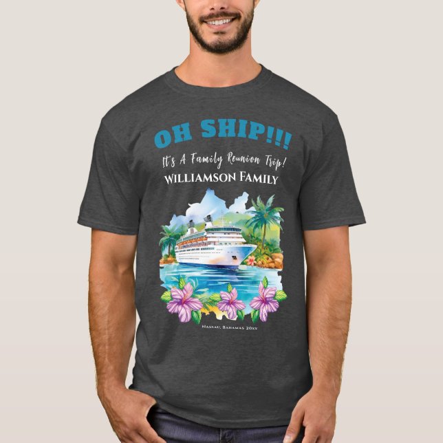 Funny Island Cruise Ship Family Reunion T-Shirt (Front)